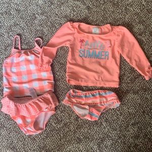 Two Carter’s 18 month swimsuits